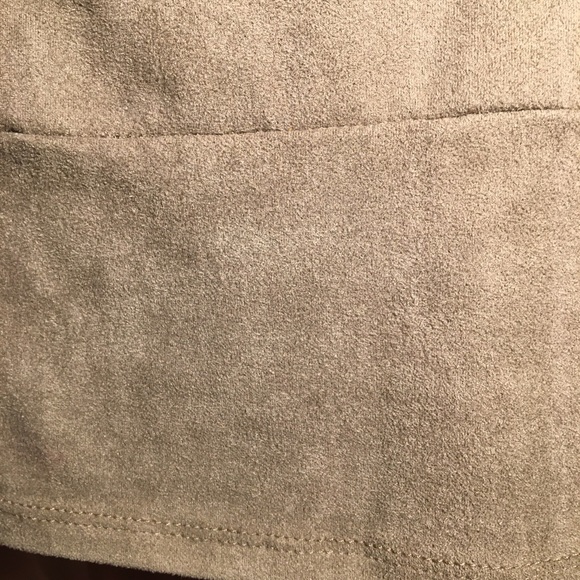 Burgundy Sheer Tan Suede Long Sleeve Dress - Picture 9 of 9